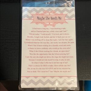 25ct Maybe She Needs Me Quote Card - Pink & Gray